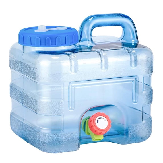 Portable Water Tank, Water Container with Spigot, Camping Water Container, Emergency Water Storage, 22L Capacity, Clear Plastic Storage Containers, integrated Carry Handle, 1 Pc