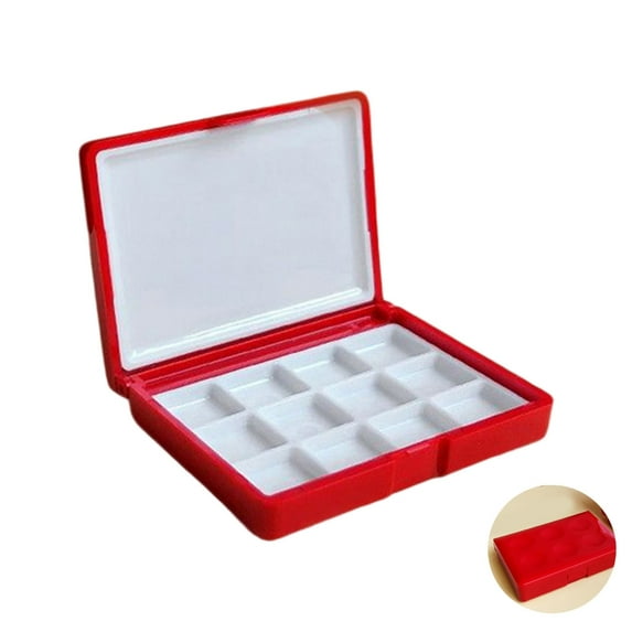 Portable Watercolor Paint Storage Box Paint Mixing Tray 12 Well 24 Well For Watercolour Oil Acrylics Gouaches Painting
