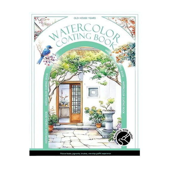 Portable Watercolor Painting Kit for Adults & Beginners | All-in-One Art Set with Water Brush Pen & 12 Vibrant Colors | Creative Stress Relief Coloring Book | Travel Art Supplies