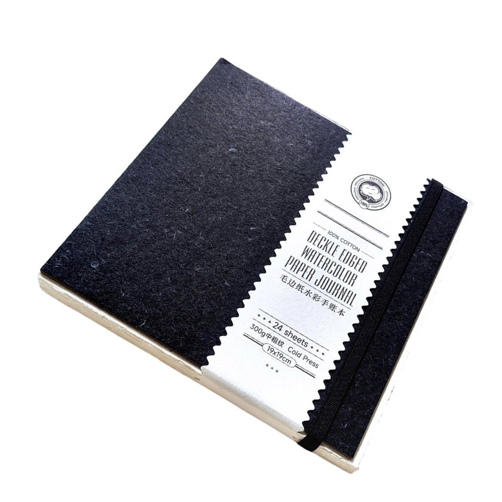 Portable Watercolor Sketchpad 24 Sheets 300GSM Paper Watercolor Paper Pad Elastic Band Closure for Sketching Painting