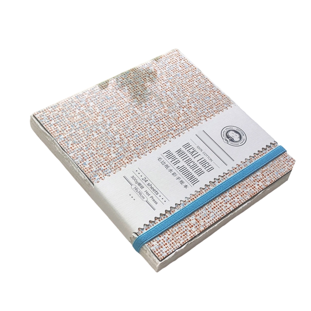 Portable Watercolor Sketchpad 24 Sheets 300GSM Paper Watercolor Paper Pad Elastic Band Closure for Sketching Painting