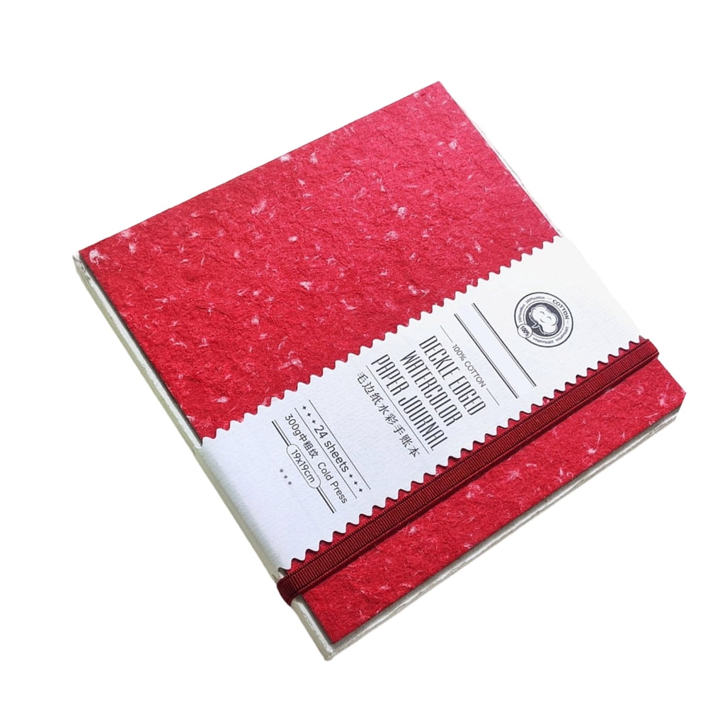 Portable Watercolor Sketchpad 24 Sheets 300GSM Paper Watercolor Paper Pad Elastic Band Closure for Sketching Painting