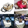Portable Waterproof Car Dog Kennel Pet Booster Seat with Clip On Safety Leash and Zipper Storage