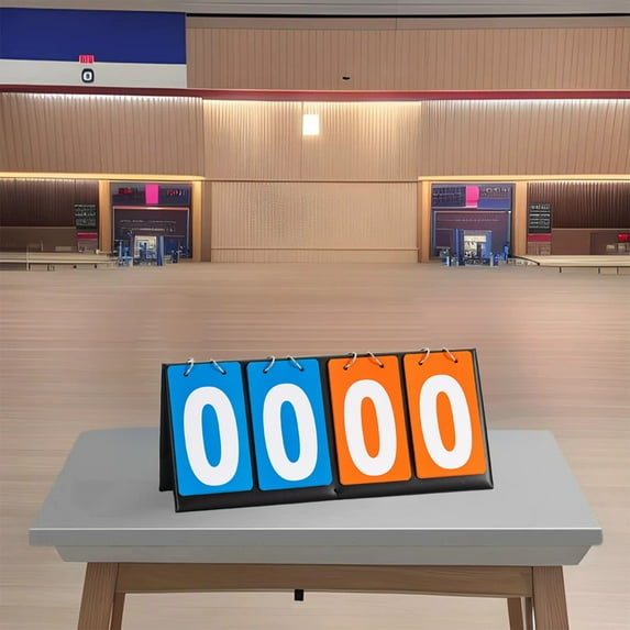 Portable Waterproof Flip Scoreboard | Leather PU Mounted | 2 & 4 Digit Score Display | Large Clear Font | For Basketball Badminton Table Tennis Sports | Blue Red Black | 20x16x11cm 36x16x11cm