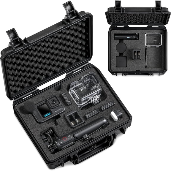 Portable Waterproof Hard Case for Hero 13 Creator Edition Accessories, Compatible with 12/ 11/ 10/ 9, For Various Lens Mod, Dual/ MAX Dual Battery Charger, Volta Tripod (Case&Foam Only)