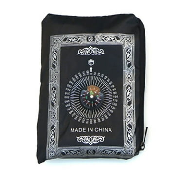 Portable Waterproof Muslim Prayer Mat Rug With Compass Vintage Pattern Islamic E