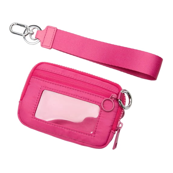 Portable Waterproof Wristlet Pouch with Card Slot - Durable Polyester for Travel, Commutes, and Outdoor Activities, Stylish Solid Color Design,Red