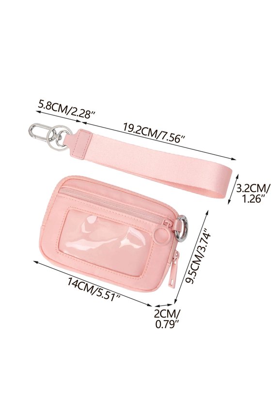 Portable Waterproof Wristlet Pouch with Clear Card Slot - Solid Color Series