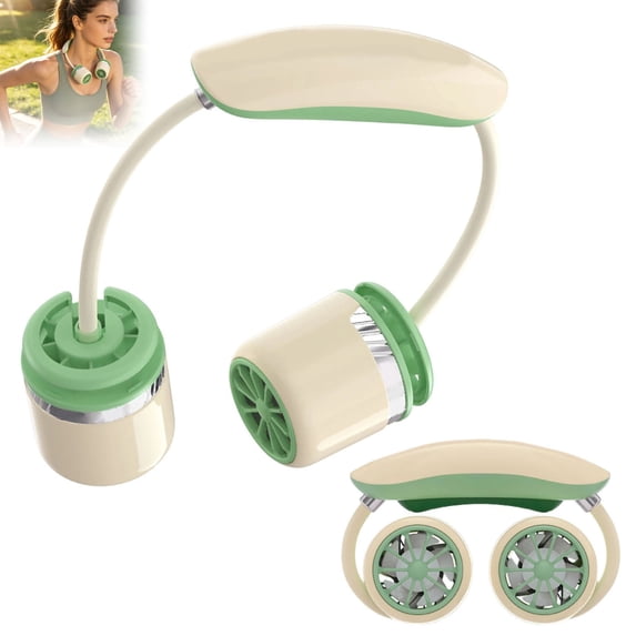 Portable Wearable Neck Fan for & Adults, Lightweight 6.3 oz Rechargeable Foldable Hands-Free Mini Fan, 360° Adjustable Airflow for Travel Office Commuting