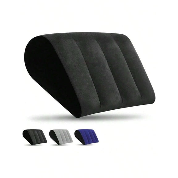 Portable Wedge Pillow Inflatable Cushion - Body Positioners Lightweight Wedge Pillow For Sleeping, Leg Elevation, Use In Bed, Travel, Camping, Fast Inflating Deflation (Black)