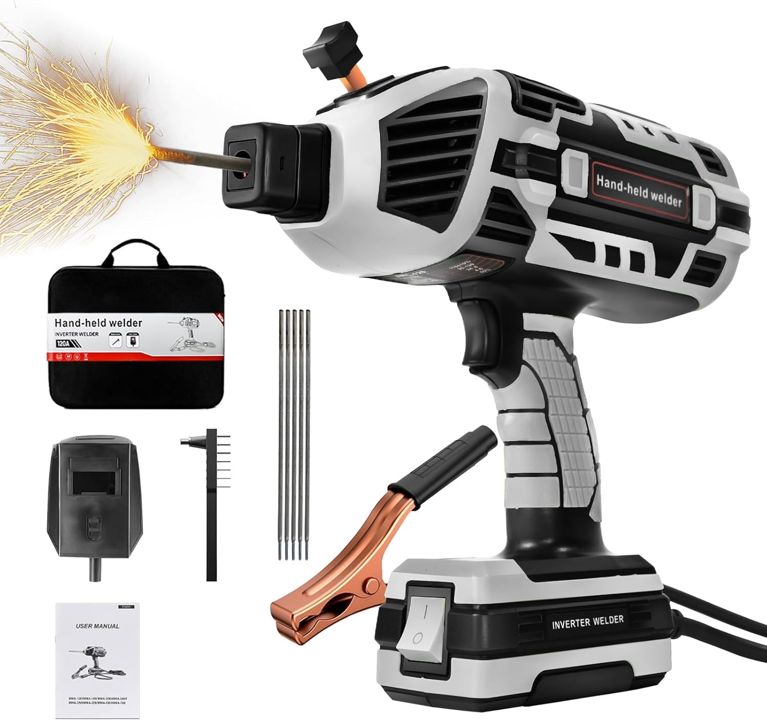 TRQWH Portable Welder Machine 110V ARC Handheld Welder IGBT Inverter Welding Gun, Adjustable, Universal