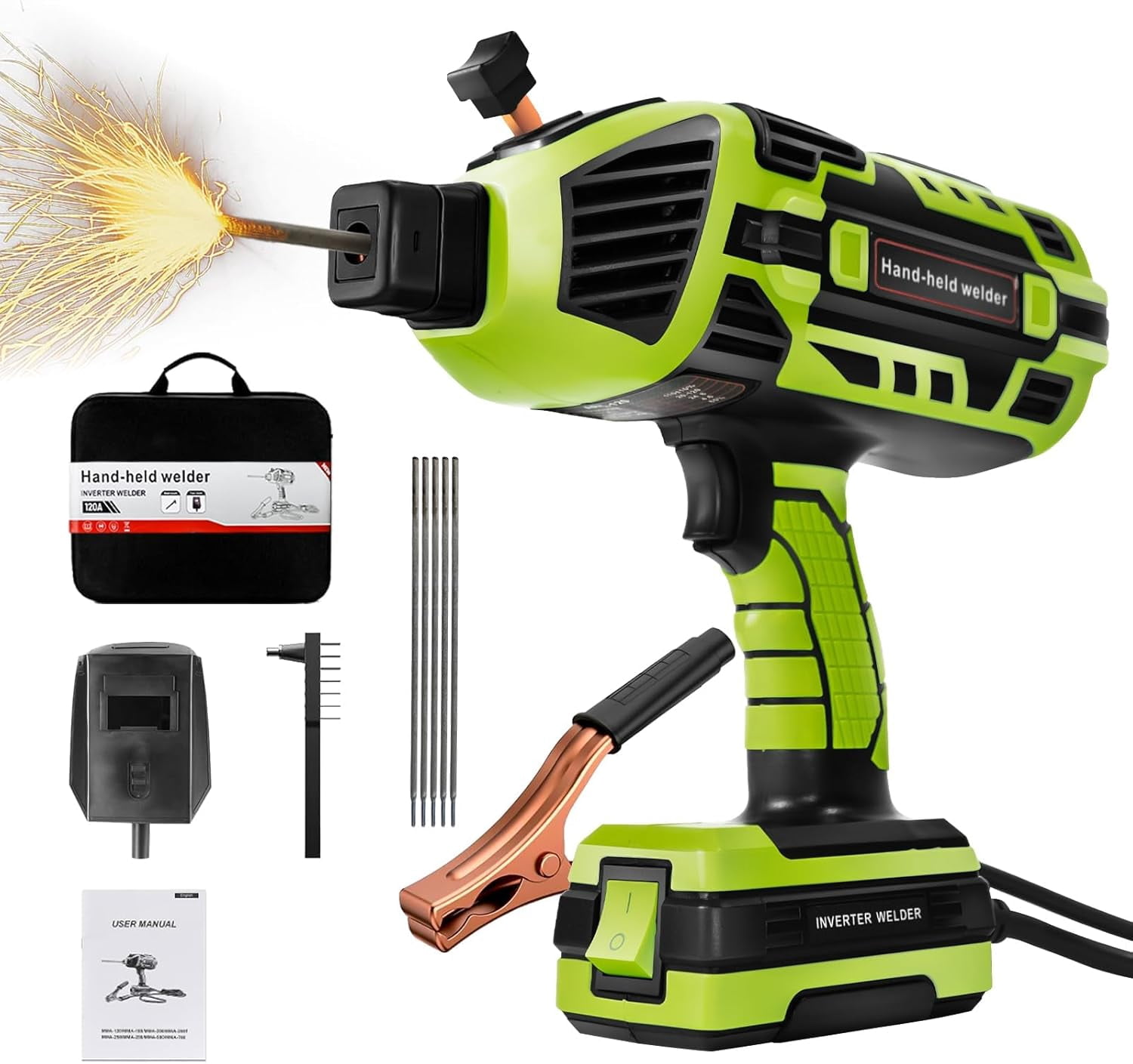 TRQWH Portable Welder Machine 110V ARC Handheld Welder IGBT Inverter Welding Gun, Adjustable, Universal