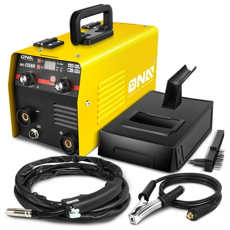 Portable Welding Machine, 120A/110V, 3-in-1 MMA/MIG/TIG Mode, IGBT Technology, LED Digital Display, Hot Start Arc Force, Yellow