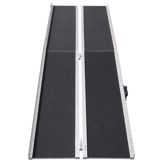 Portable Wheelchair Ramp, 10 ft 800 lbs Capacity, Non-Slip Aluminum Folding Threshold Ramp, Foldable Mobility Scooter Ramp Wheel Chair Ramp, Handicap Ramp for Home Steps, Stairs, Doorways, Curbs,