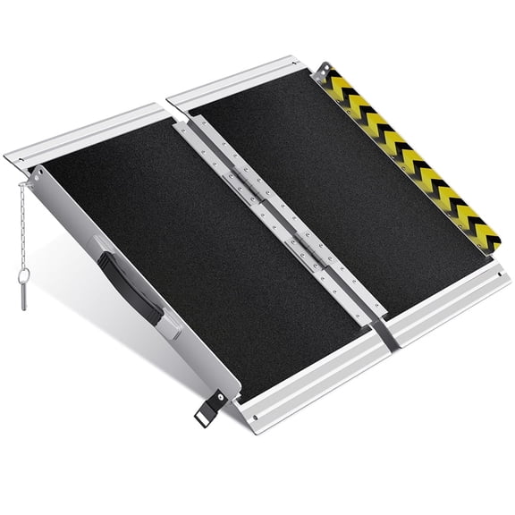 Portable Wheelchair Ramp 2FT Non-Slip Aluminum Folding Handicap Ramp Scooter Ramp