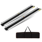 Adjustable Wheelchair Ramp, 4 ft 600 lbs Capacity, Non-Slip Aluminum Folding Threshold Ramp, Foldable Mobility Scooter Ramp Wheel Chair Ramp,Handicap Ramp for Home Steps,Stairs,Doorways