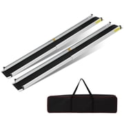 Adjustable Wheelchair Ramp, 4 ft 600 lbs Capacity, Non-Slip Aluminum Folding Threshold Ramp, Foldable Mobility Scooter Ramp Wheel Chair Ramp,Handicap Ramp for Home Steps,Stairs,Doorways