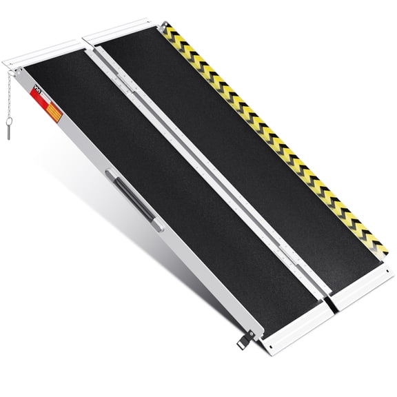 Portable Wheelchair Ramp 4FT Non-Slip Aluminum Folding Handicap Ramp Scooter Ramp