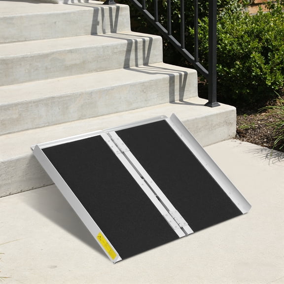 Portable Wheelchair Ramp, Non-Skid Aluminum Handicap Ramps with Handle, Folding Threshold Wheel Chair Ramp for Home Steps, Stairs, Entry, Threshold, Doorways