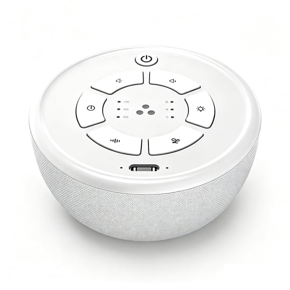 Portable White Noise Machine with 3 Guided Breathing Modes: 4-7-8, Box Breathing & Visual Breathing, 12 Soothing Sounds, 1500mAh Rechargeable Sound Machine for Sleep, Anxiety Relief, Travel, Gifts