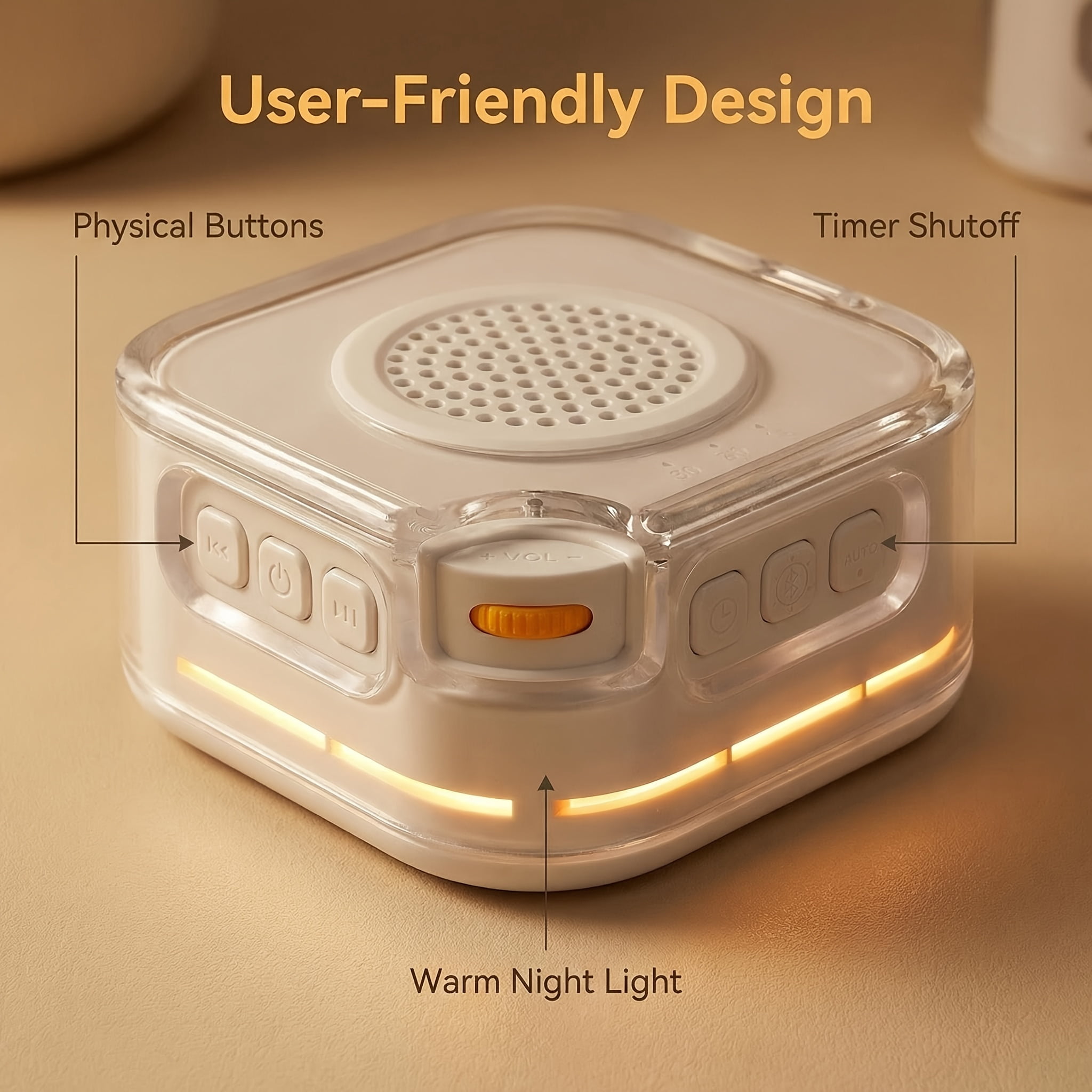 Portable White Noise Machine, 40 Soothing Sounds, Sleep Aid For, Office, Travel, 8-12H Battery