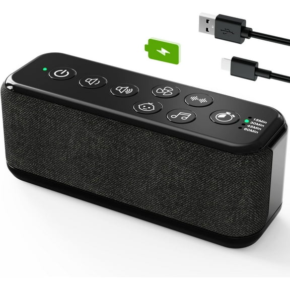 Portable White Noise Machine for Adults Kids with 42 Soothing Sounds, Rechargeable Travel Sound Machine, Rain & Ocean Sounds, Auto-Off Timer & 8-Level Volume Control