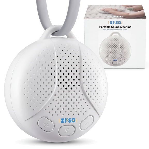 ZPSO White Noise Sound Machine, Portable Sleep Therapy Machine for Baby Adult, Night Light, 16 Soothing Nature Sounds for Home