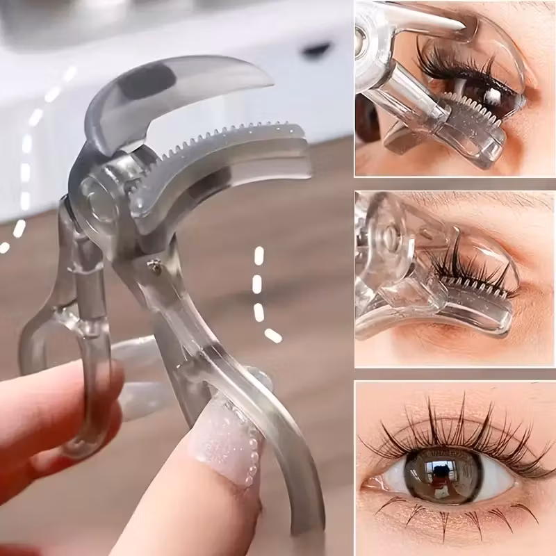 Portable Wide-Angle Eyelash Curler with Built-in Comb, Suitable for All Eye Shapes, Easy to Use, Battery-Free, Ideal for Beginners
