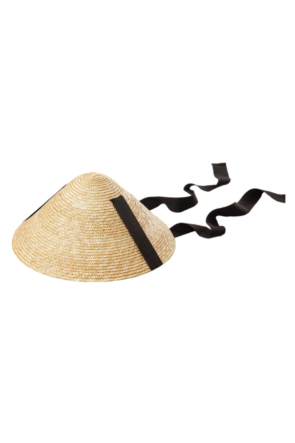 Portable Wide Brim Sun Hat Straw Weaving Traditional Cap for Kids Sunproof Cone Hat with Adjustable Chin Rope