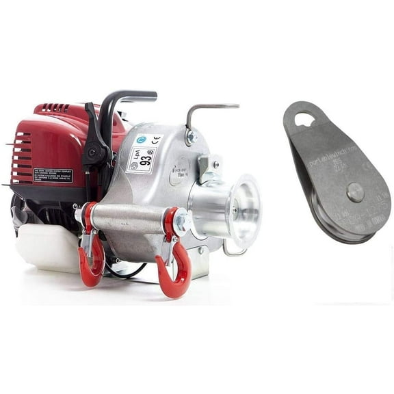 Portable Winch PCW3000 Gas-Powered Capstan Pulling Winch with PCA-1275 Swing Side Snatch Block (Bundle, 2 Items)