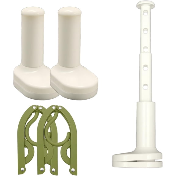 Portable Window Drying Rack for Travel, Cruise Ship & Camping Essentials - Adjustable Telescopic Laundry Rod with 2 Foldable Hangers - No-Drill Clamp Clothes Bar for Hotel, RV, Dorm Use