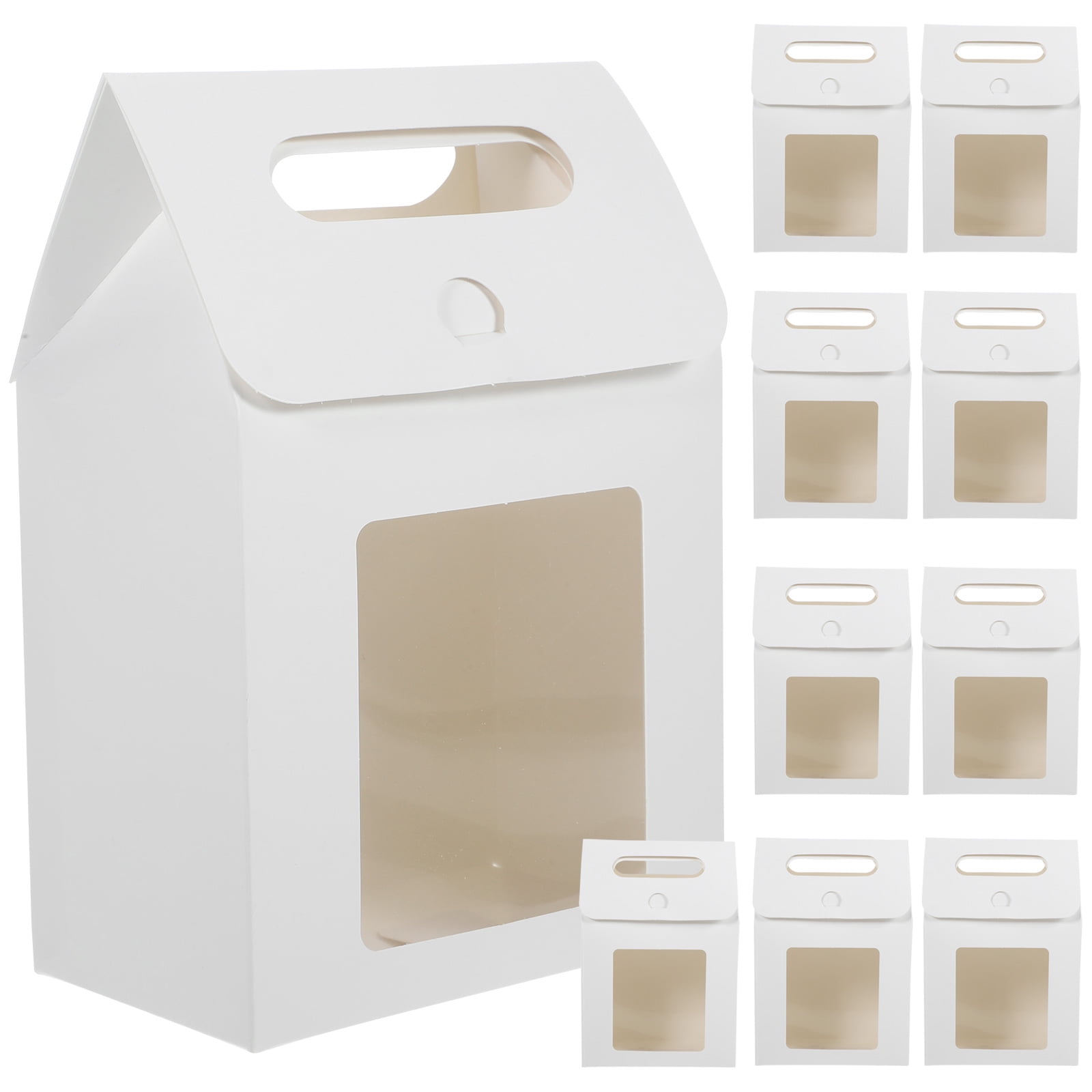 Portable Window Kraft Paper Box Muffin Cake Stand Boxes Desserts Bakery