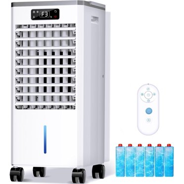 Portable Air Cooler 3-in-1 Evaporative Cooler - 24.6" Windowless AC With Remote & Ice Packs
