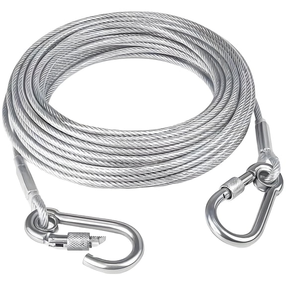 Portable Windproof Clothes Rope 2mm Thick Plastic Coated Steel Wire Rope Clothesline for Outdoor Camping Clothesline