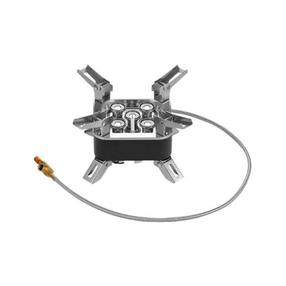Portable Windproof Gas Stove, Outdoor Camping Fire Stove Head for Hiking, Cooking & Survival, 6.3X6.3X5 inch