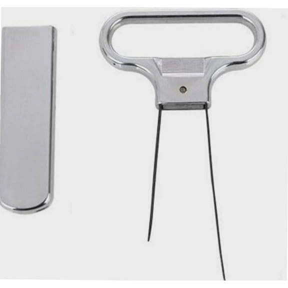Portable Wine Bottle Openers Professional Wine Opener Two-Prong Cork Puller with Cover Corkscrew Kitchen Gadget Bar Tools (Siliver)