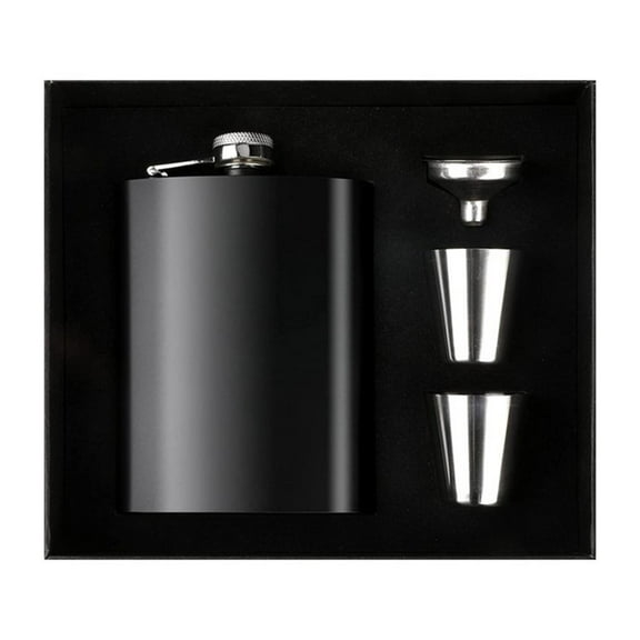 Portable Wine Set,8oz Hip Flask Set Stainless Steel Whisky Hip Flask Gift Box With 1 Funnel And 2 Cups