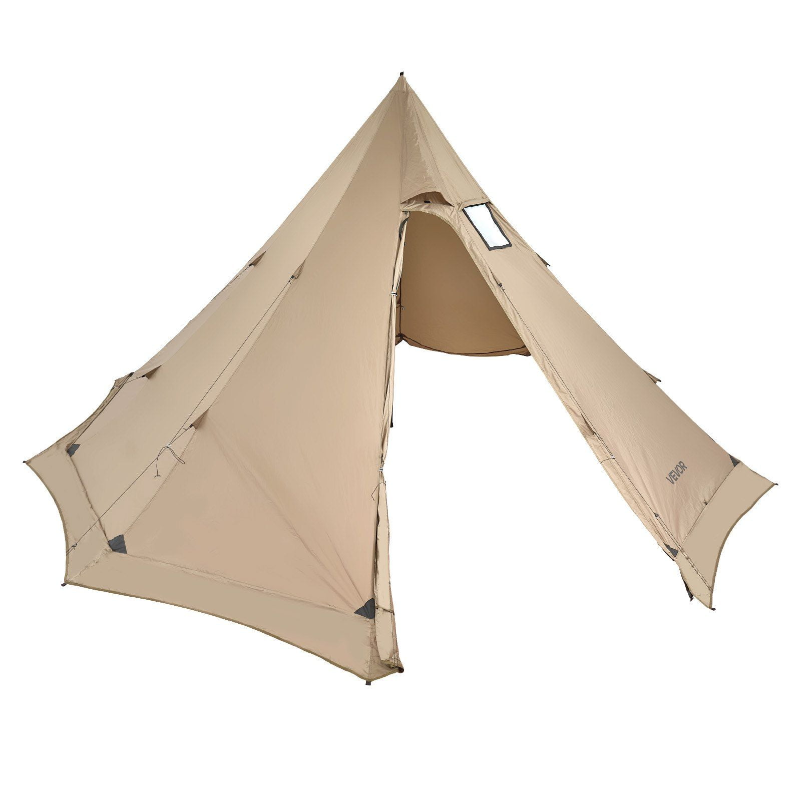 4-6 Person Canvas Hot Tent with Stove Pipe Jack - Lightweight Winter Tipi for Camping, L Size 4 Season Waterproof Hiking Fishing Shelter