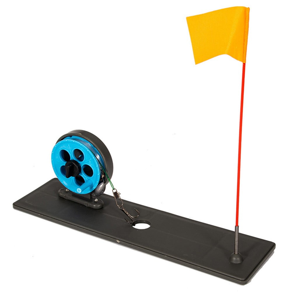 Portable Winter Ice Fishing Rod Tip Up With Flag Marker Pole Indicator