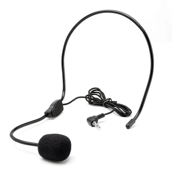 Portable Wired Headset Microphone Flexible Head-Mounted Mic for Teaching, Stage, Interviews & Speeches