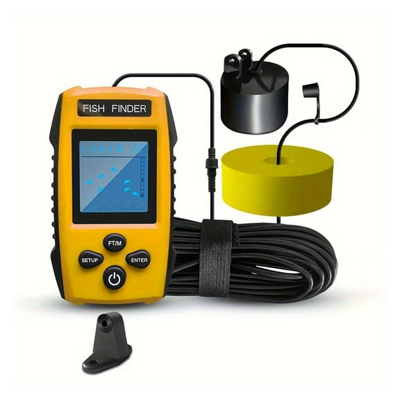 Portable Wired Sonar Fish Finder 45-Degree Coverage,Deep Detection Alarm Sensor for Lake Sea Fishing ,Clear Depth Display