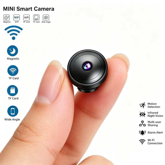 Portable Wireless 4K Tiny Hidden WiFi Nanny Cam Invisible Night Vision Multi-Device Remote View Motion Trigger Recording Compact Rechargeable Security Camera for Hotel Bedroom Pet