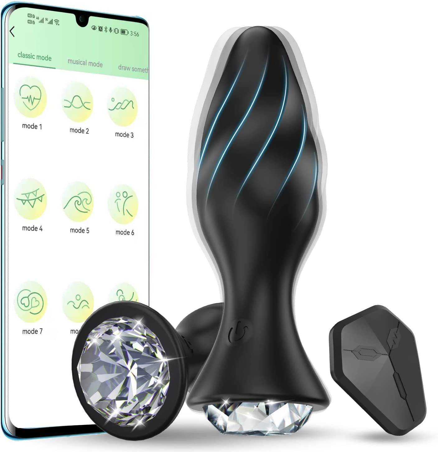 Portable Wireless 9 Speeds Vibrate Prosate Massager with Dicks Rings