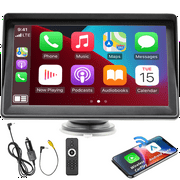 Portable Wireless Apple CARPLAY Android Auto Screen,7 inch Touch Screen Car Stereo Car Audio Receivers with Bluetooth WiFi,Live Navigation,Voice Control,Mirror Link