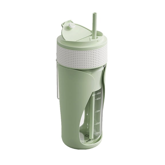 Portable Wireless Blender Cup Rechargeable Personal Smoothie Maker with 6 Blades 450ml Capacity for Fruits Vegetables Green