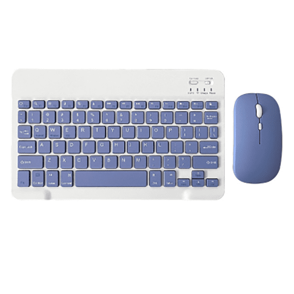 Portable Wireless Bluetooth Keyboard Mouse Set for Phone Tablet, Wireless Keyboard with Dual Mode Rechargeable Mouse