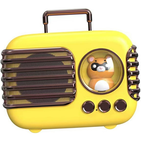 Portable Wireless Bluetooth Speaker, Cute Mini Speaker withLoud Sound, 4H Playtime, Mic, TF/SD Card, Aux Line, Water-Proof for iOS Android Smartphone Home Office Gift Ideas, Yellow