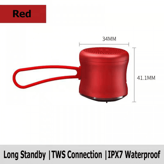 Portable Wireless Bluetooth Speaker TWS IPX7 Waterproof Ultra Mini Bluetooth-speaker Red Small Loudspeaker Box Metal Body