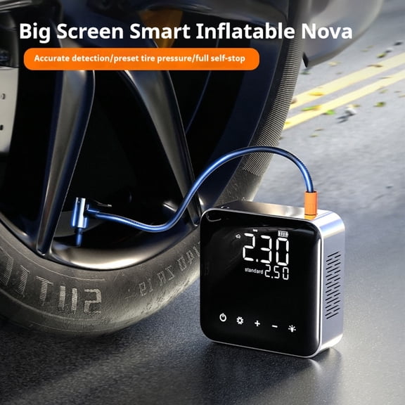 Portable Wireless Car Tire Inflator with Digital Screen, Multi Purpose Air Pump for Auto Tires, Bike, Ball, and Inflatables