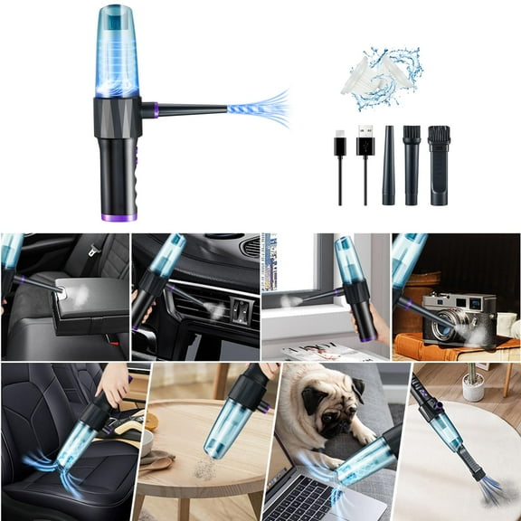 Portable Wireless Car Vacuum Cleaner High Power, Handheld Vacuum Cordless, 45000 RPM Compressed Air Duster, 6000 PA Portable Vacuum Cleaner for Car,Computer Vacuum Cleaner for Pc